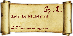 Szőke Richárd névjegykártya